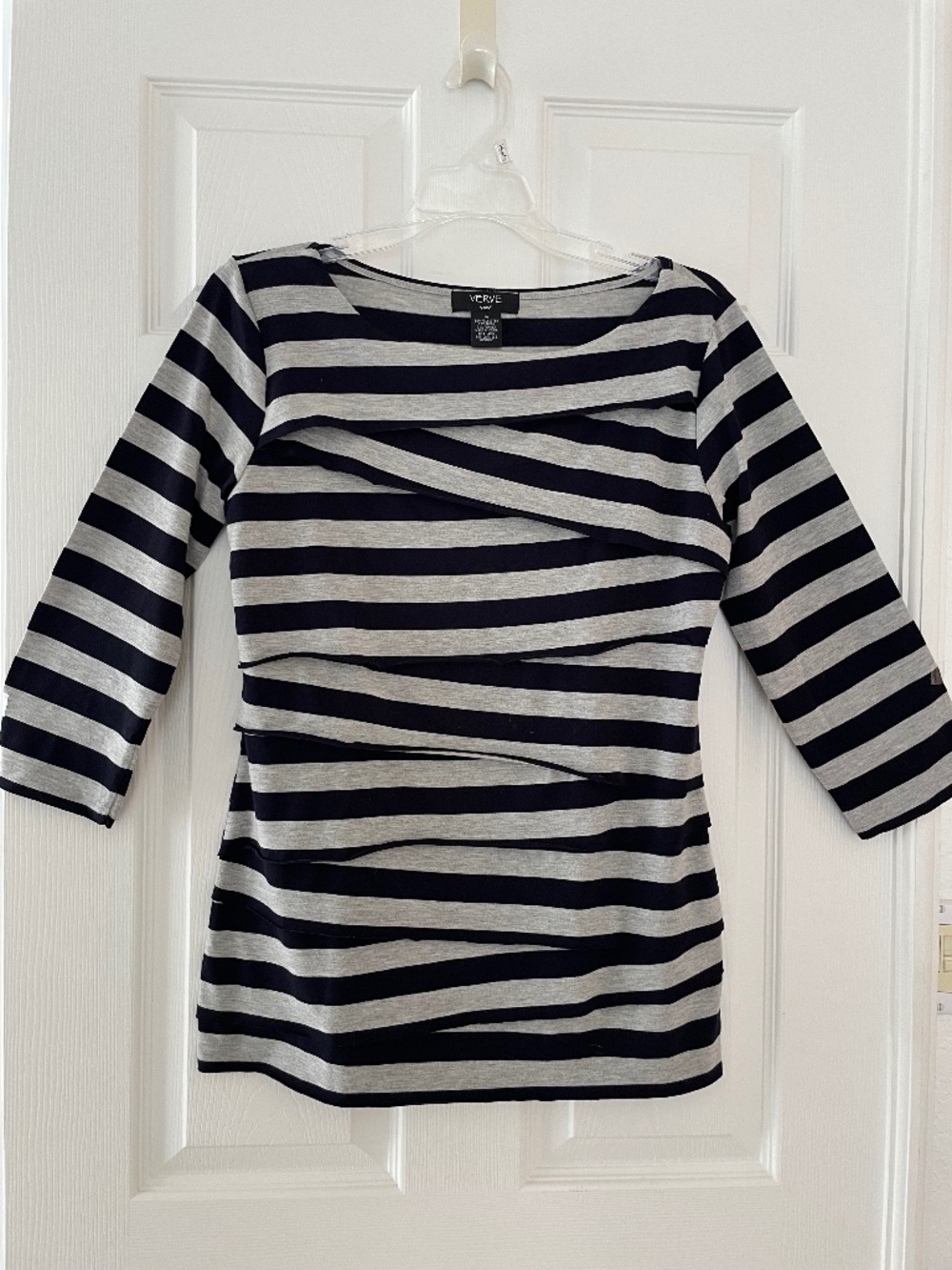 Gray and Navy Layered Top